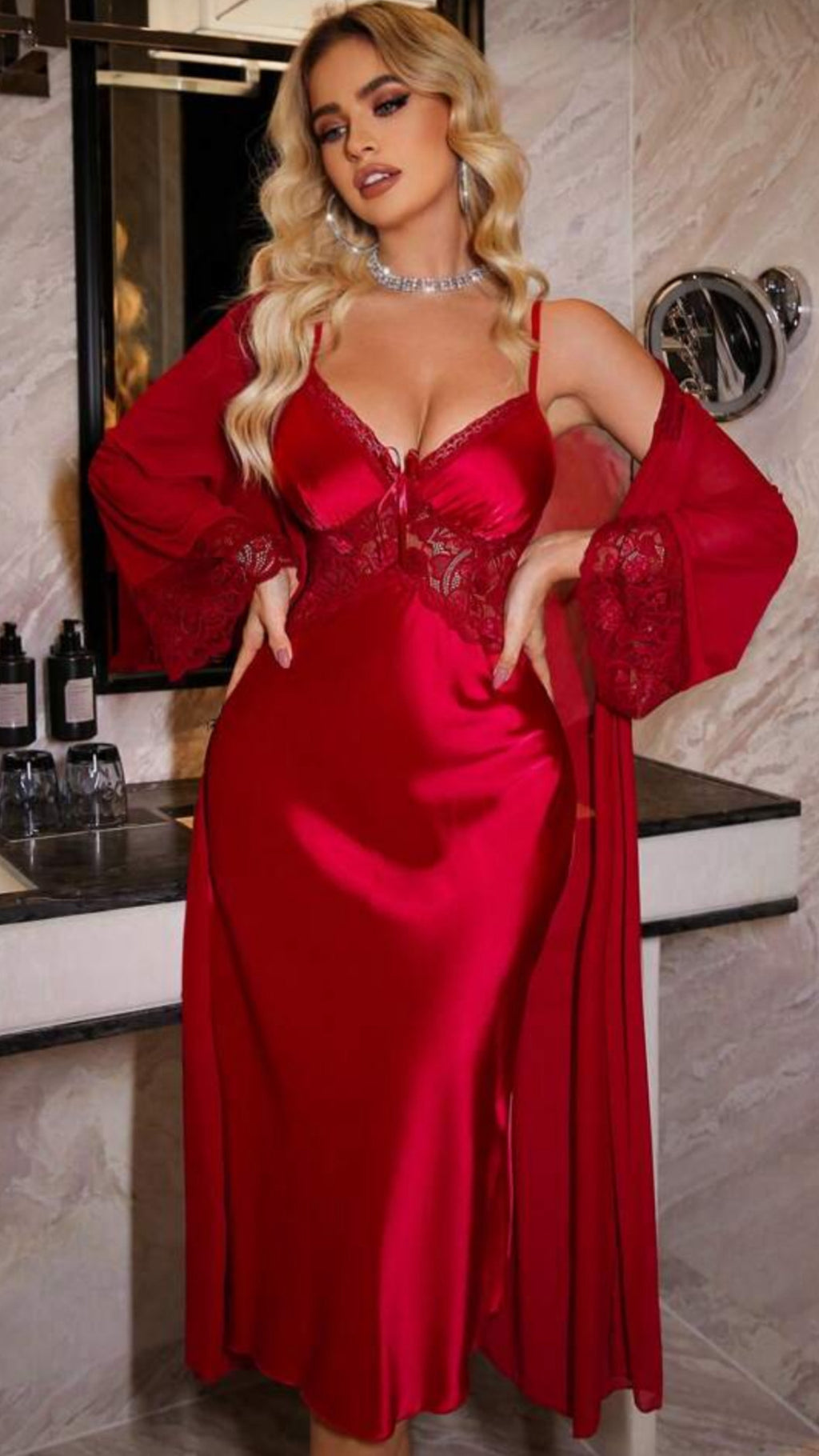 Ensemble Nuisette Longue et Déshabillé