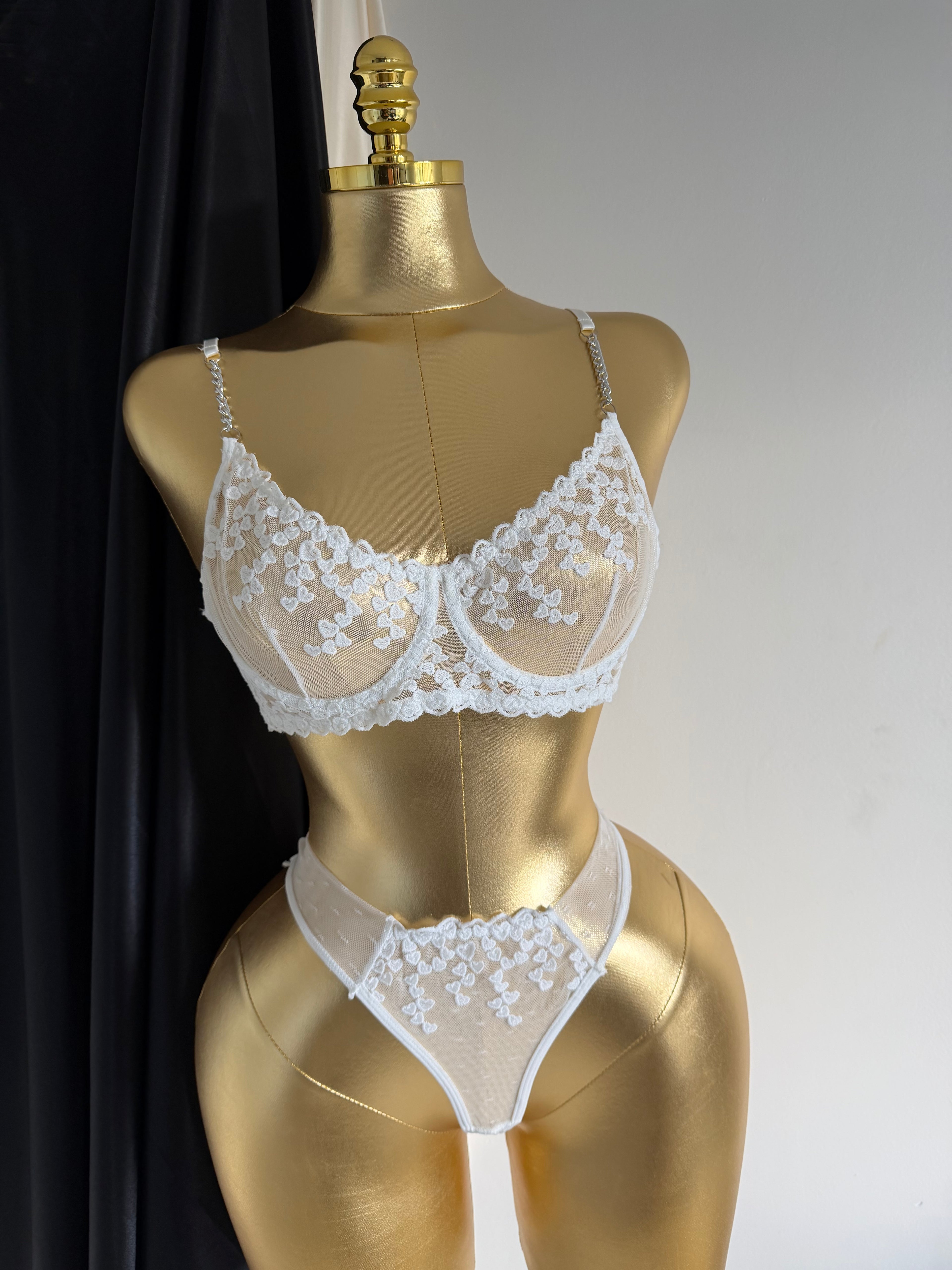 L'Ensemble Nuage de Dentelle blanc 3 pièces