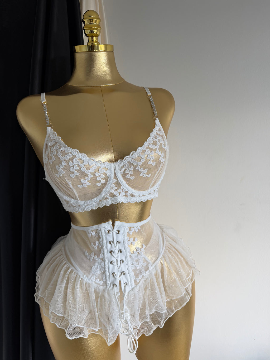 L'Ensemble Nuage de Dentelle blanc 3 pièces