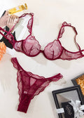 Ensemble Broderie Prune Dentelle