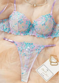 Ensemble Broderie Florale Bordeaux
