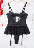 Body Dentelle Noir avec Porte-Jarretelles